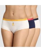 3 Shorties Pockets Coton Dolce Vita écru/bleu marine