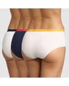 3 Shorties Pockets Coton Dolce Vita écru/bleu marine