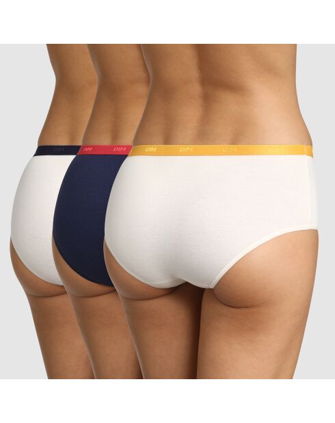 3 Shorties Pockets Coton Dolce Vita écru/bleu marine