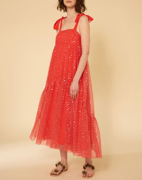 Robe longue Baby Flower coquelicot