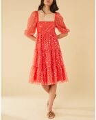 Robe midi Baby Flower coquelicot