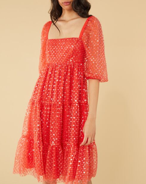 Robe midi Baby Flower coquelicot