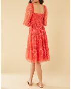 Robe midi Baby Flower coquelicot