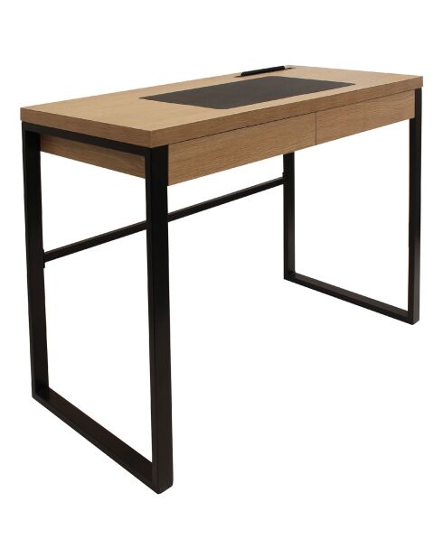 Bureau en bois et métal marron/noir - 100x50.3x74 cm