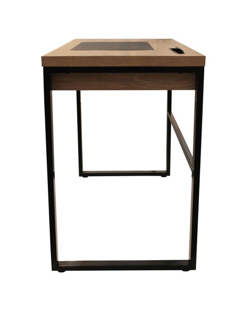Bureau en bois et métal marron/noir - 100x50.3x74 cm