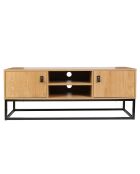 Meuble TV bois et métal Abbott naturel/noir - 117x39x48 cm