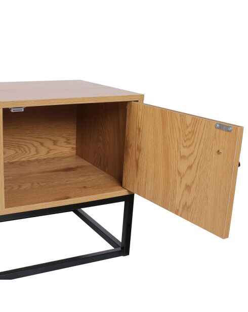 Meuble TV bois et métal Abbott naturel/noir - 117x39x48 cm
