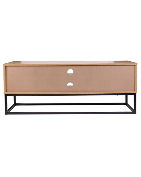Meuble TV bois et métal Abbott naturel/noir - 117x39x48 cm