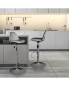 2 Tabourets de bar Isak gris - 38x41.5x104 cm