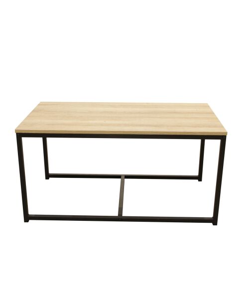 3 Tables basses Seattle noir/bois - 90x50x45 cm