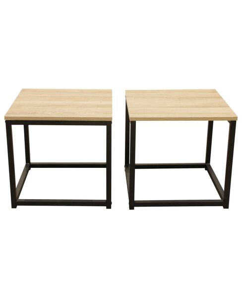 3 Tables basses Seattle noir/bois - 90x50x45 cm