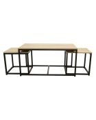3 Tables basses Seattle noir/bois - 90x50x45 cm