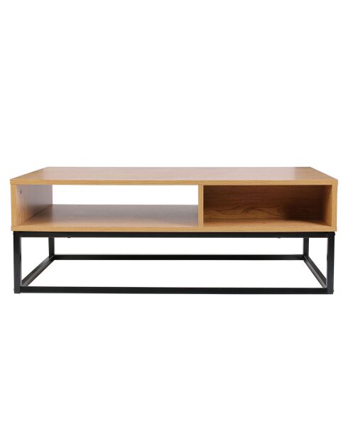 Table basse bois et métal Abbott naturel/noir - 100x50x36 cm
