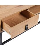 Table basse bois et métal Abbott naturel/noir - 100x50x36 cm