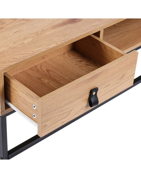 Table basse bois et métal Abbott naturel/noir - 100x50x36 cm