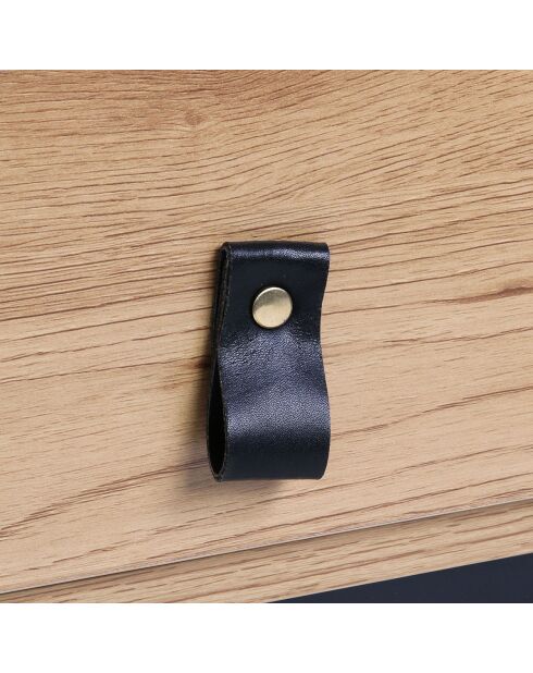 Table basse bois et métal Abbott naturel/noir - 100x50x36 cm