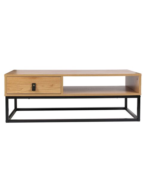 Table basse bois et métal Abbott naturel/noir - 100x50x36 cm