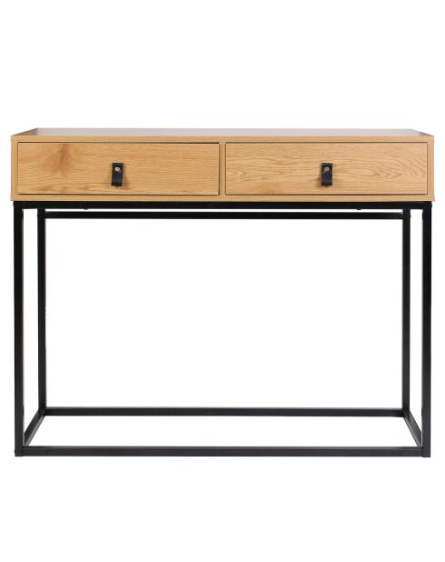 Console bois et métal Abbott naturel/noir - 100x35x80.5 cm
