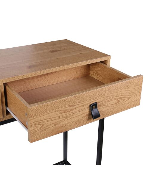 Console bois et métal Abbott naturel/noir - 100x35x80.5 cm