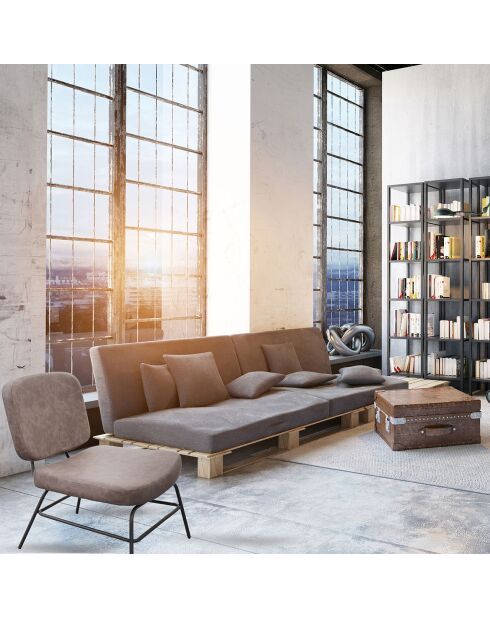 Fauteuil Détroit gris - 59x70.5x74.5 cm