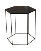 3 Tables hexagones Alveola noires - 46x40x50 cm