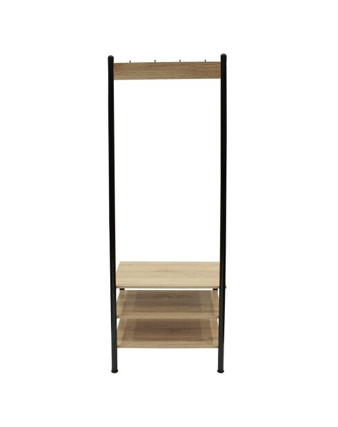 Meuble porte-manteaux beige/noir - 60x40x175 cm