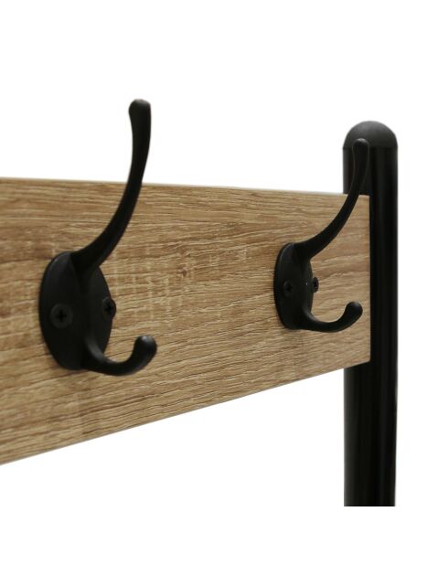 Meuble porte-manteaux beige/noir - 60x40x175 cm