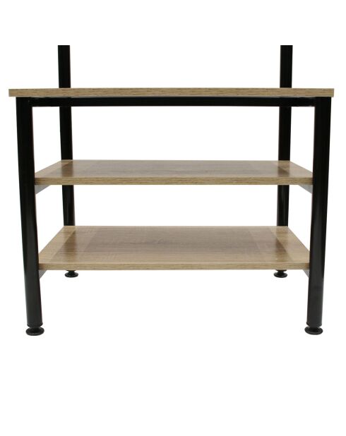 Meuble porte-manteaux beige/noir - 60x40x175 cm