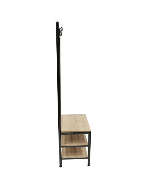 Meuble porte-manteaux beige/noir - 60x40x175 cm