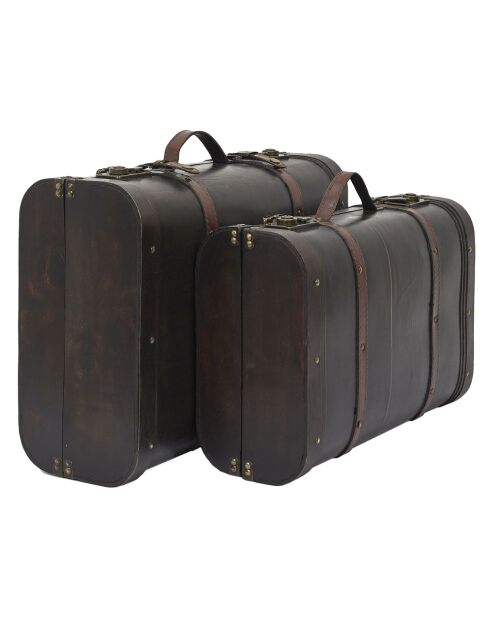 2 Malles vintage déco marron