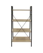 Étagère bois et metal beige/noir - 60x32.5x148 cm