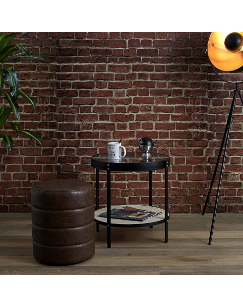 Table d'appoint horloge noir/transparent - 50.5x50.5x51 cm