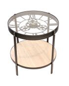 Table d'appoint horloge noir/transparent - 50.5x50.5x51 cm