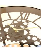 Table d'appoint horloge noir/transparent - 50.5x50.5x51 cm