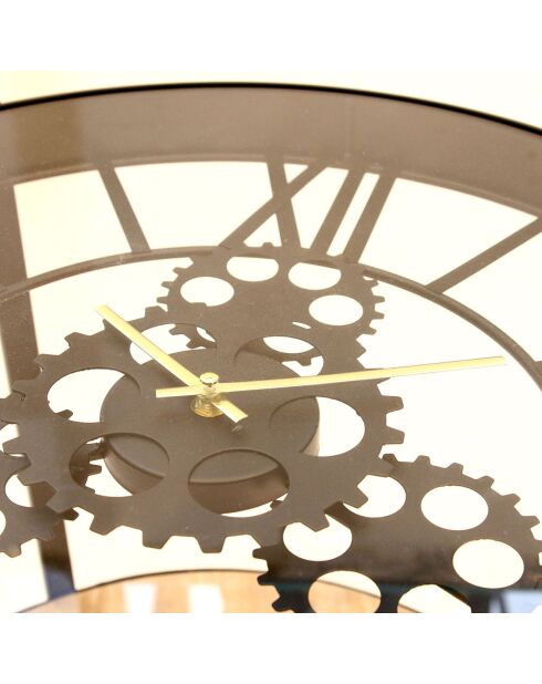 Table d'appoint horloge noir/transparent - 50.5x50.5x51 cm