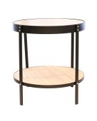 Table d'appoint horloge noir/transparent - 50.5x50.5x51 cm