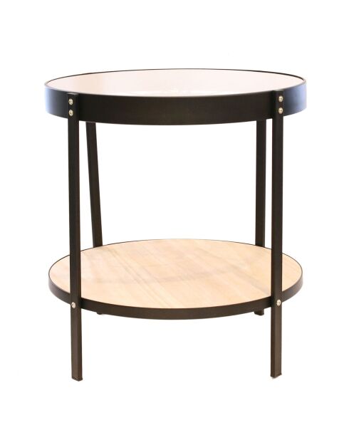 Table d'appoint horloge noir/transparent - 50.5x50.5x51 cm
