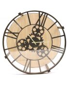 Table d'appoint horloge noir/transparent - 50.5x50.5x51 cm