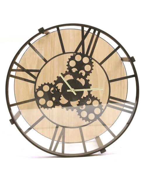 Table d'appoint horloge noir/transparent - 50.5x50.5x51 cm
