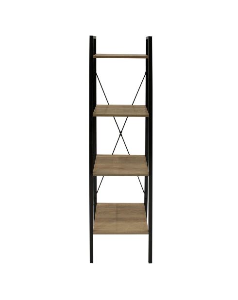 Étagère bois et metal beige/noir - 34x32x148 cm