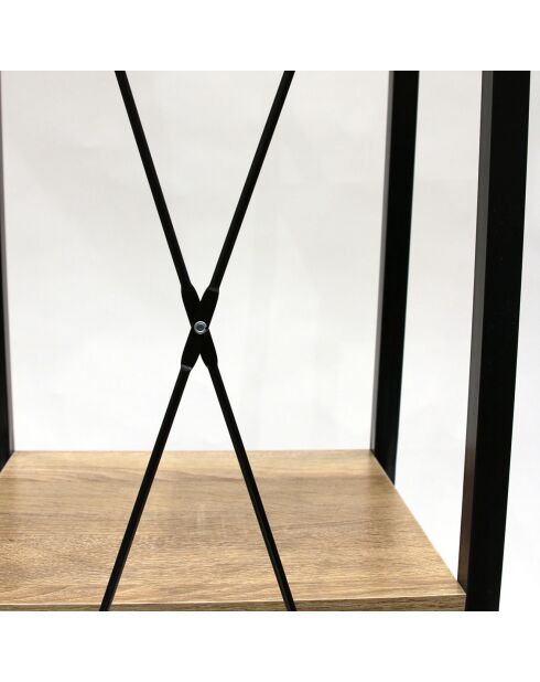 Étagère bois et metal beige/noir - 34x32x148 cm