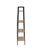 Étagère bois et metal beige/noir - 34x32x148 cm