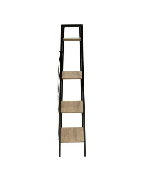 Étagère bois et metal beige/noir - 34x32x148 cm