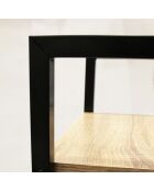 Étagère bois et metal beige/noir - 34x32x148 cm