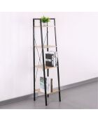 Étagère bois et metal beige/noir - 34x32x148 cm