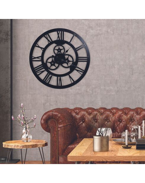 Horloge engrenage noir - D.70 cm