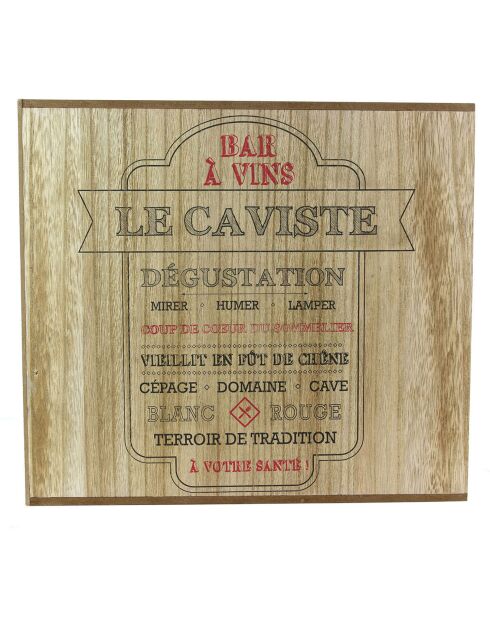 Cantinetta per vino da 6 bottiglie in legno/nero/rosso - 30,20x33,70x30,1 cm