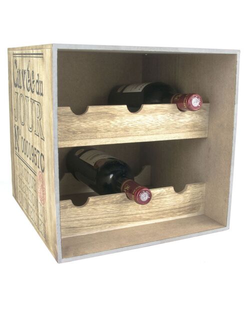 Cantinetta per vino da 6 bottiglie in legno/nero/rosso - 30,20x33,70x30,1 cm