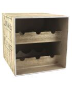 Cantinetta per vino da 6 bottiglie in legno/nero/rosso - 30,20x33,70x30,1 cm