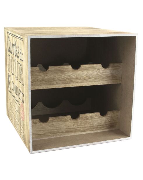 Cantinetta per vino da 6 bottiglie in legno/nero/rosso - 30,20x33,70x30,1 cm